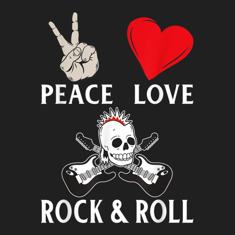 Peace Love Rock & Roll Music Instrument Rock & Roll Singer Ladies Polo Shirt by Fashonus | Artistshot