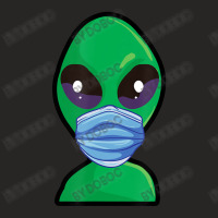 Alien Wearing Face Mask Ladies Fitted T-shirt | Artistshot