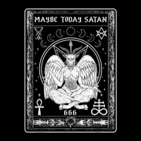 Maybe Today Satan I Satanic Tarot Verses Adjustable Cap | Artistshot