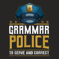 Grammar Police To Serve And Correct For Grammar And Punction Ladies Fitted T-shirt | Artistshot