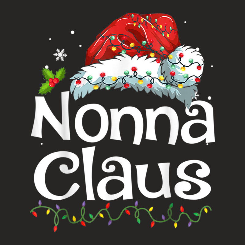 Nonna Claus Christmas Family Group Matching Pjs Xmas Light Ladies Fitted T-Shirt by Stunner | Artistshot