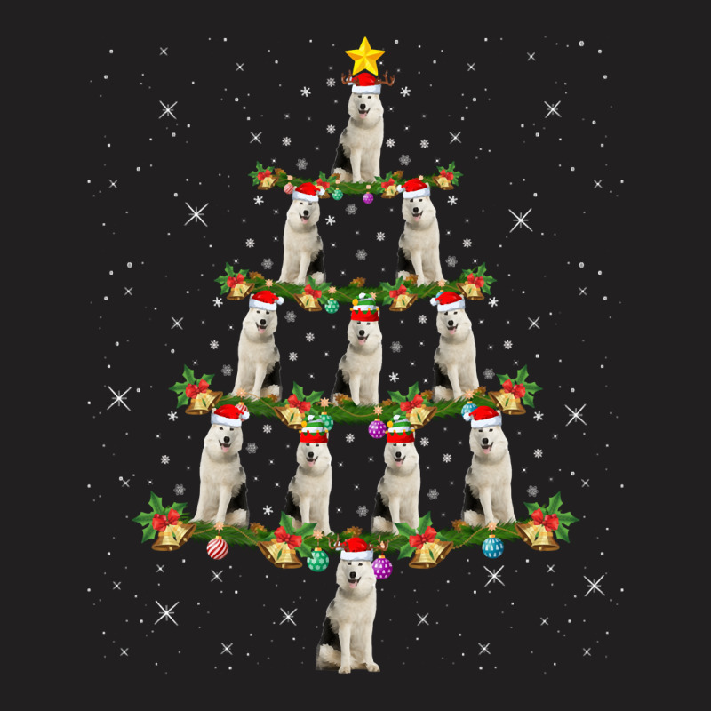 Xmas Lighting Santa Alaskan Malamute Dog Christmas Tree Pullover Hoodi T-shirt | Artistshot