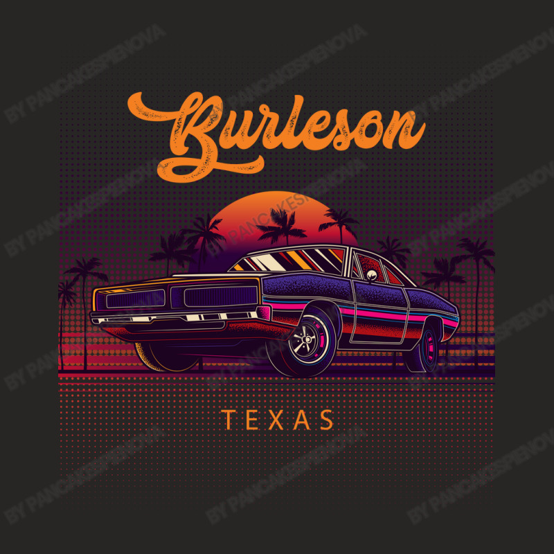 Burleson Texas Retro Vintage 80s 90s Muscle Cars Retrowave Aesthetic Ladies Fitted T-Shirt by pancakespienova | Artistshot