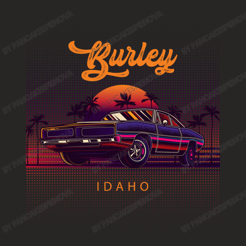 Burley Idaho Retro Vintage 80s 90s Muscle Cars Retrowave Aesthetic Ladies Fitted T-Shirt by pancakespienova | Artistshot