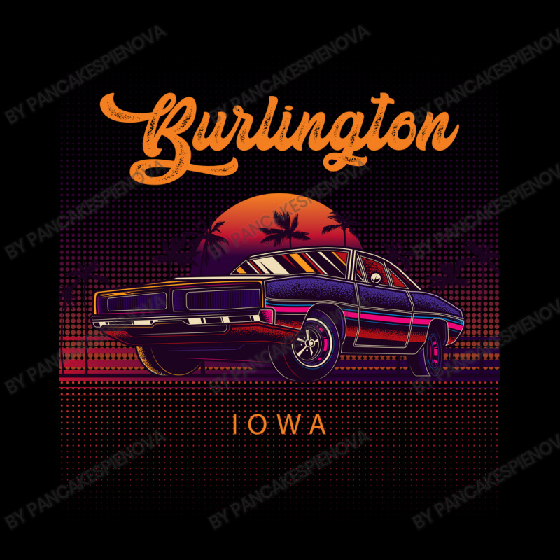 Burlington Iowa Retro Vintage 80s 90s Muscle Cars Retrowave Aesthetic V-neck Tee | Artistshot