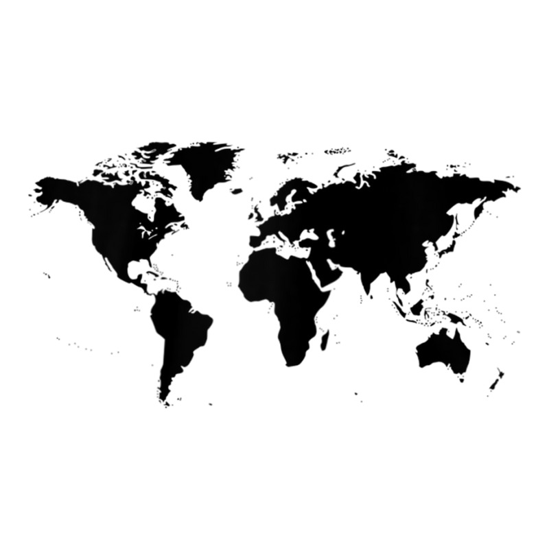 World Map Black Silhouette Countries Continents Raglan Baseball Tee Sticker | Artistshot