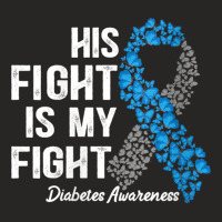 Womens T1d Apparel His Fight Is My Fight Type 1 Diabetes Awareness V N Ladies Fitted T-shirt | Artistshot