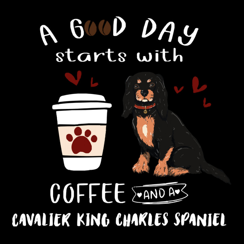 Cavalier King Charles Spaniel A Good Day Starts With Coffee And A Cava Adjustable Cap by troglemother | Artistshot