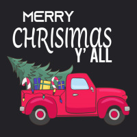 Merry Christmas Y'all Vintage Red Truck Xmas Farm Fresh Trees Watercol Youth Tee | Artistshot