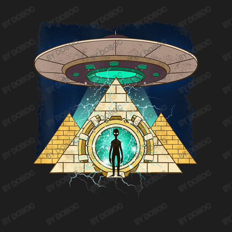 Ancient Astronaut Egyptian Pyramid Alien Conspiracy Theory Classic T-shirt by doboc | Artistshot