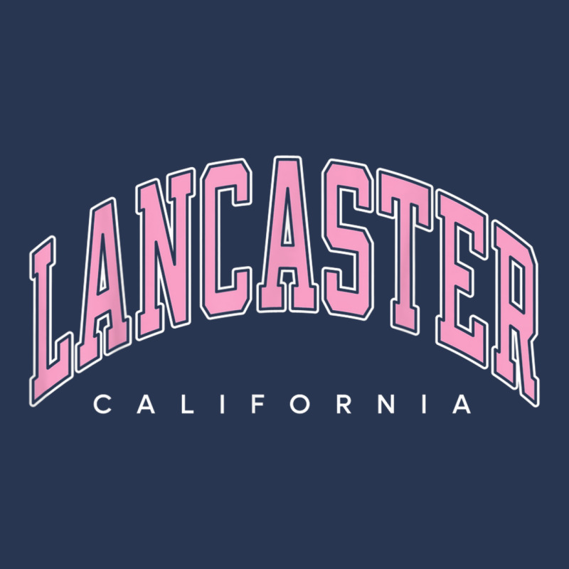 Lancaster California Ca Varsity Style Pink Text Men Denim Jacket | Artistshot