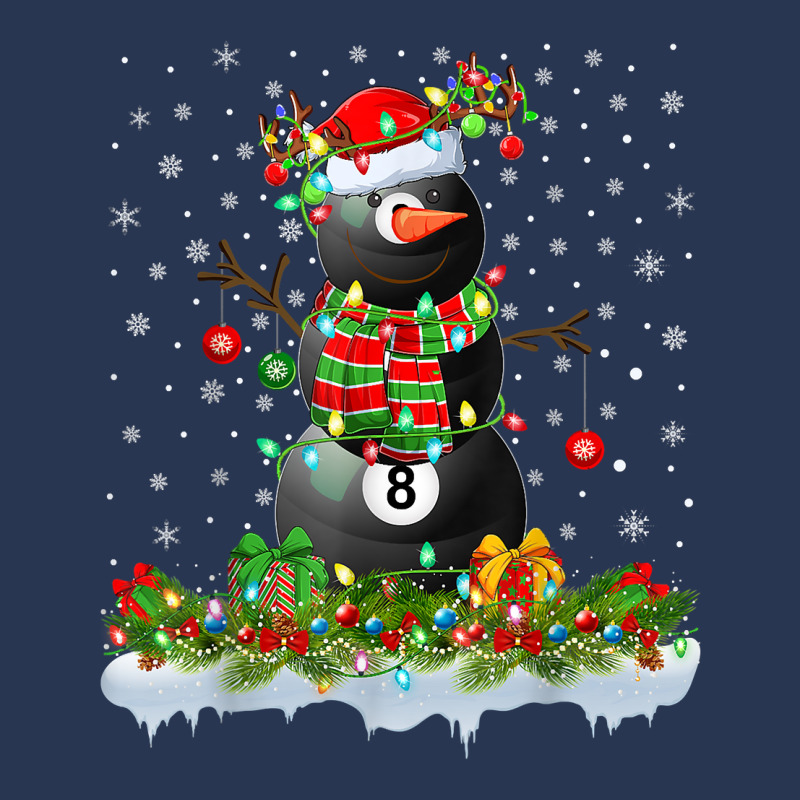 Billiards Xmas Lighting Funny Snowman Billiards Christmas T Shirt Men Denim Jacket | Artistshot