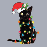 Black Cat Santa Tangled Up In Christmas Lights Sweatshirt Tank Dress | Artistshot