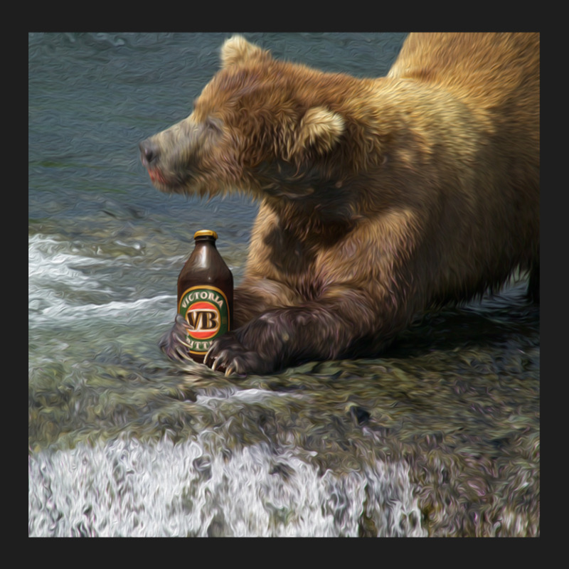 Bear Catching Beer In A River Classic T-shirt | Artistshot