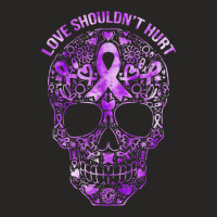 Sugar Skull Calavera Domestic Violence Awareness Ladies Fitted T-shirt | Artistshot