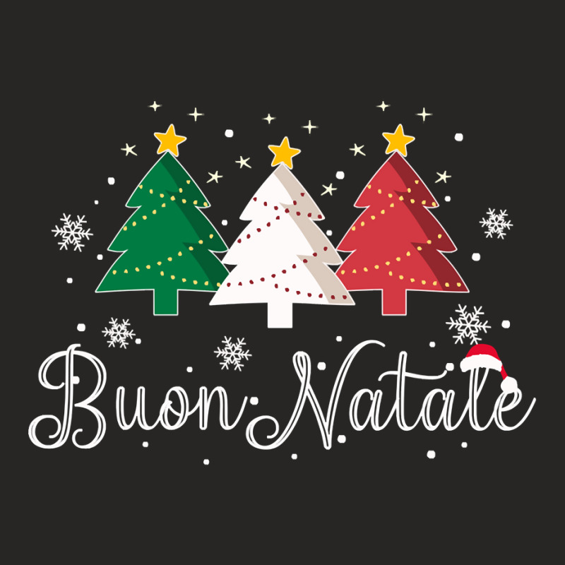 Buon Natale Italian Christmas Tree   Xmas Pullover Hoodie Ladies Fitted T-Shirt by cm-arts | Artistshot