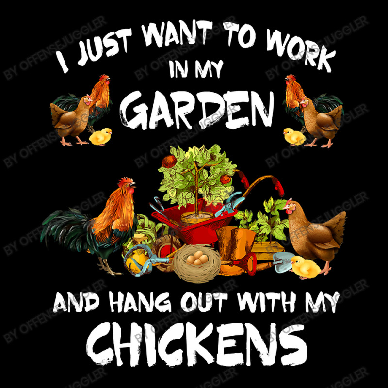 Chicken Cock Womens I Just Want To Work In My Garden And Hang Out Chic Adjustable Cap by offensejuggler | Artistshot