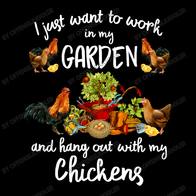 Chicken Cock Womens I Just Want To Work In My Garden And Hang Out Chic Cropped Hoodie by offensejuggler | Artistshot