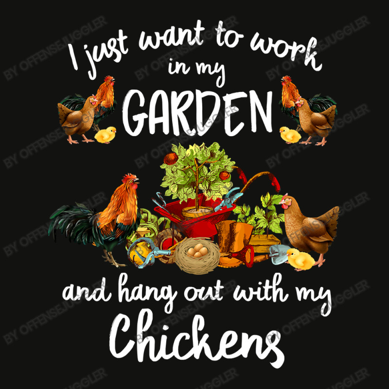 Chicken Cock Womens I Just Want To Work In My Garden And Hang Out Chic Scorecard Crop Tee by offensejuggler | Artistshot