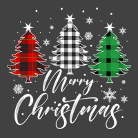 Merry Christmas Tree Buffalo Plaid Red White Green Light Top Long Slee Vintage T-shirt | Artistshot