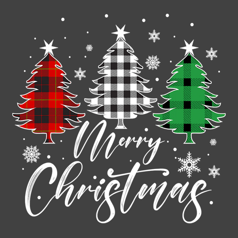 Merry Christmas Tree Buffalo Plaid Red White Green Light Top Long Slee Vintage T-shirt | Artistshot