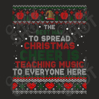 Music Teacher Christmas Elf Cheer Ladies Fitted T-shirt | Artistshot