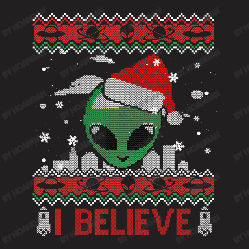 I Believe In Ufo Alien Christmas Ugly Alien Xmas T-shirt | Artistshot