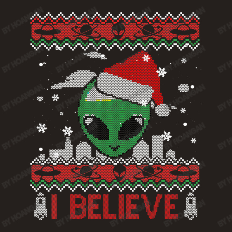 I Believe In Ufo Alien Christmas Ugly Alien Xmas Tank Top | Artistshot