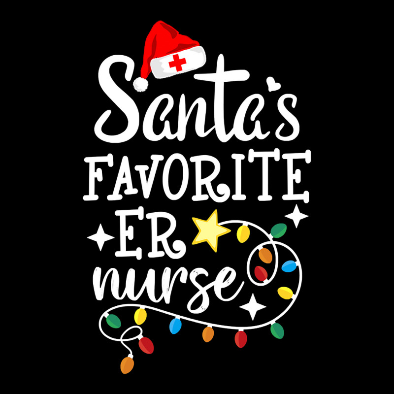 Merry Christmas Nurse Crew Rn Ed Santa's Favorite Er Nurse Long Sleeve Pocket T-shirt | Artistshot