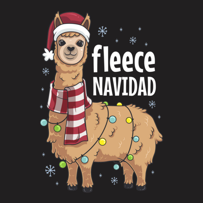 Feliz Navidad Llama Fleece Funny Christmas Lights T-shirt | Artistshot