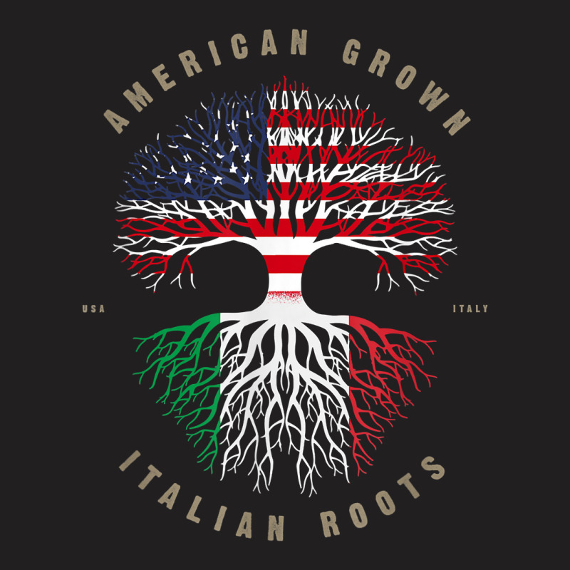 American Grown Italian Roots Italy Flag T Shirt T Shirt T-Shirt by hapusajehae | Artistshot