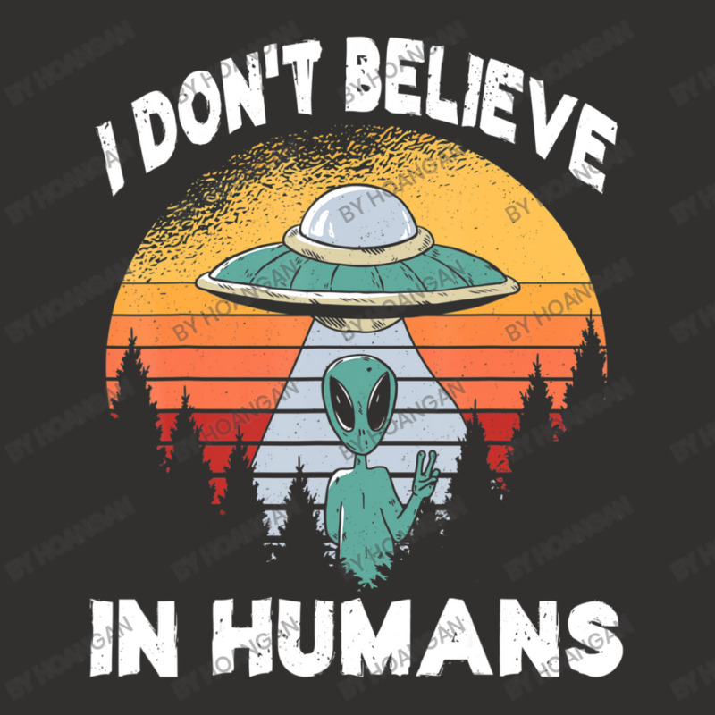 I Don't Believe In Humans Retro Alien Halloween Champion Hoodie | Artistshot