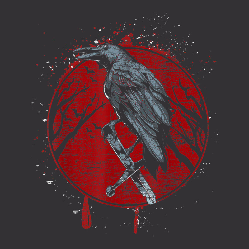 Halloween Raven Red Moon Spooky Night Crow Vintage Hoodie | Artistshot