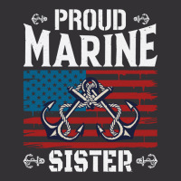 Marine Sister Proud Marine Sister United States Of America Military (3 Vintage Hoodie | Artistshot