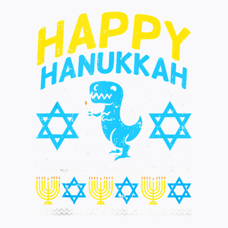 Happy Hanukkah Jewish Trex Ugly Chanukah Sweater Boy Gift T-Shirt by Cardenas | Artistshot