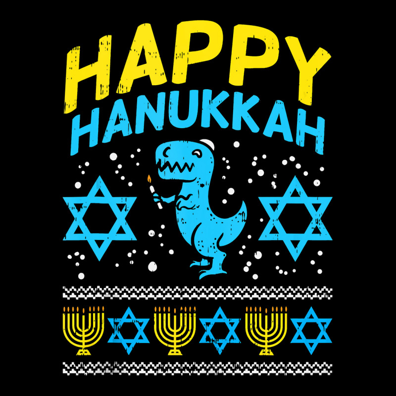 Happy Hanukkah Jewish Trex Ugly Chanukah Sweater Boy Gift Men's Long Sleeve Pajama Set by Cardenas | Artistshot