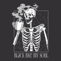 Black Like My Soul   Skeleton Drinking Coffee Vintage Hoodie And Short Set | Artistshot