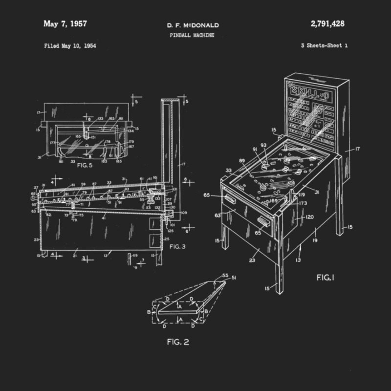 Classic Retro Pinball Pinball Patent Gift 3/4 Sleeve Shirt | Artistshot