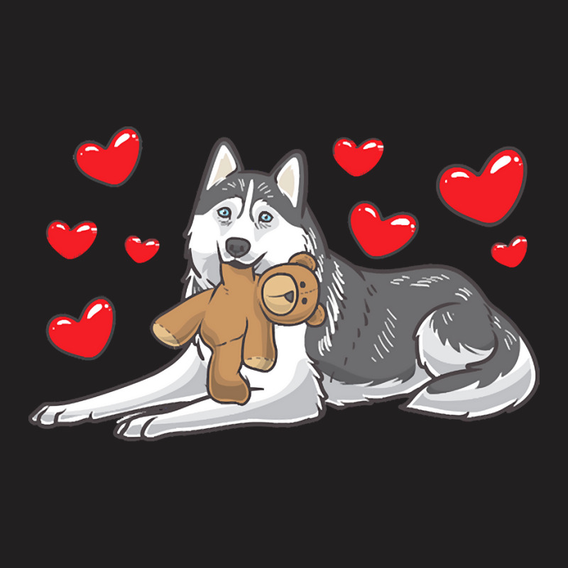 Siberian Husky T  Shirt Siberian Husky Dog With Stuffed Animal T  Shir T-shirt | Artistshot