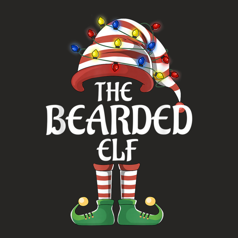 Bearded Elf Lights Funny Matching Family Christmas Party Paj Ladies Fitted T-Shirt by WillettaIngber | Artistshot