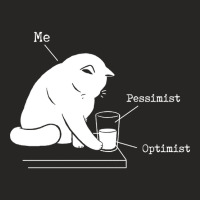 Glass Graphic - Optimist And Pessimist - Funny Cat Ladies Fitted T-shirt | Artistshot