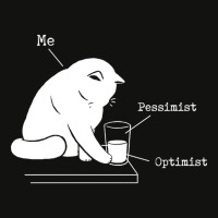 Glass Graphic - Optimist And Pessimist - Funny Cat Scorecard Crop Tee | Artistshot