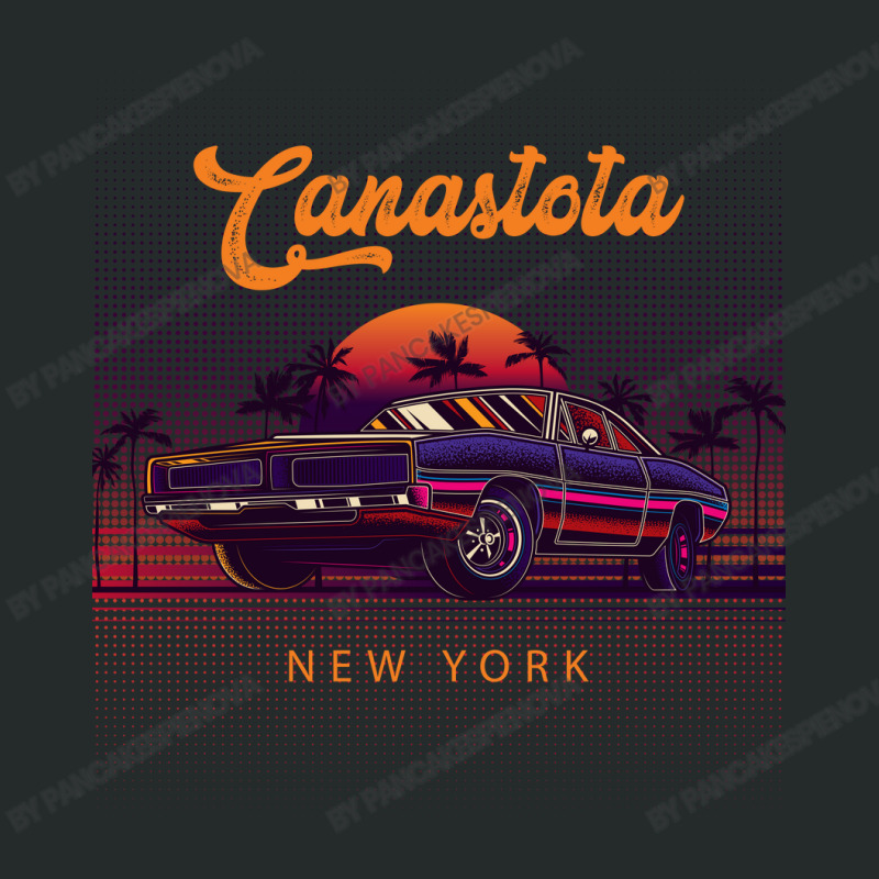 Canastota New York Retro Vintage 80s 90s Muscle Cars Retrowave Aesthet Women's Triblend Scoop T-shirt by pancakespienova | Artistshot