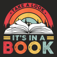 Take A Look It's In A Book Reading Vintage Retro Rainbow T Shirt Ladies Fitted T-shirt | Artistshot