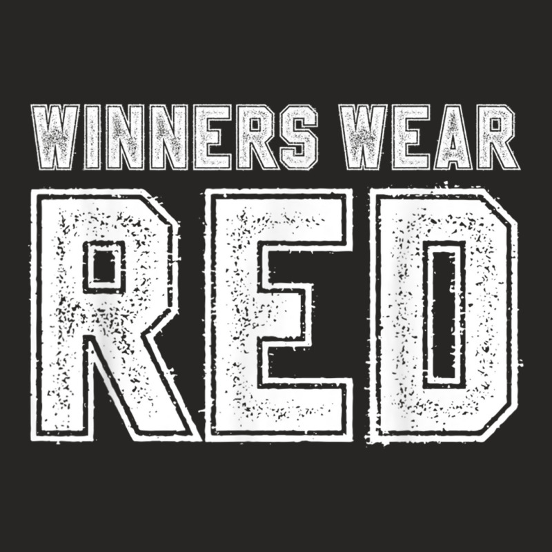 Winners Wear Red Color War Camp Team Game Competition Ladies Fitted T-Shirt by ReginaldLewisMay | Artistshot