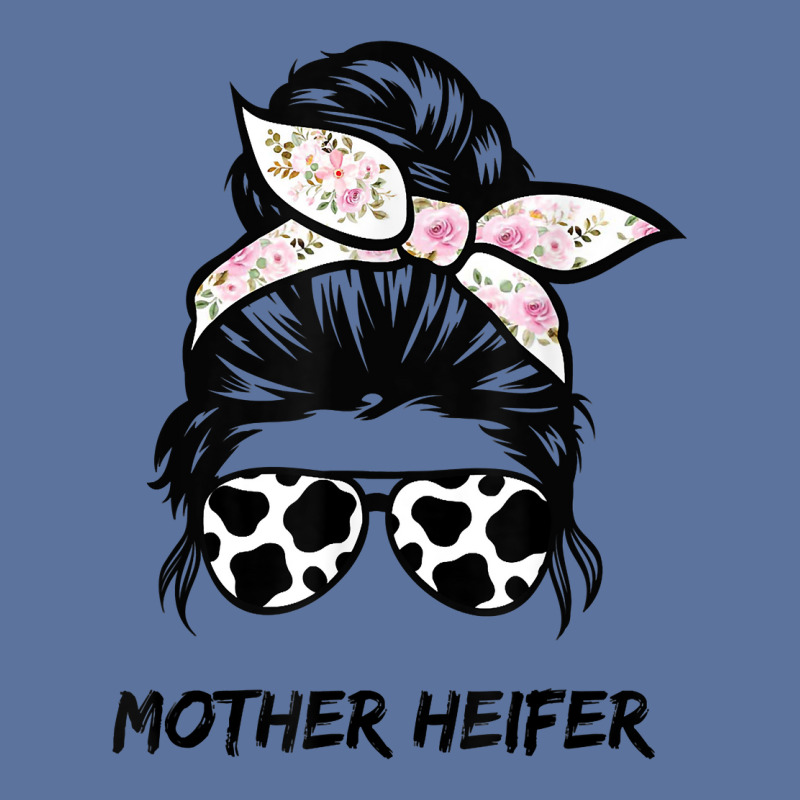 Mother Heifer Farmer Mom Cow Messy Bun Hair Bandana Cow T Shirt Lightweight Hoodie | Artistshot