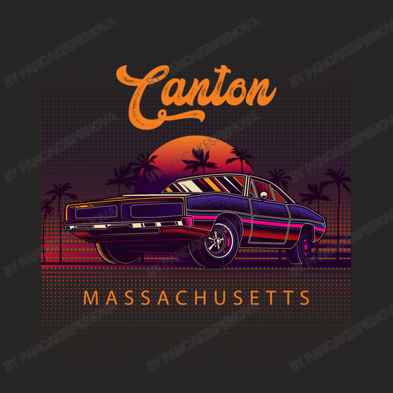 Canton Massachusetts Retro Vintage 80s 90s Muscle Cars Retrowave Aesth Ladies Fitted T-shirt | Artistshot