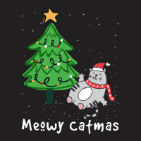 Meowy Catmas Cat Christmas Tree Xmas Meowy Catmas Cat Christmas Tree X T-shirt | Artistshot