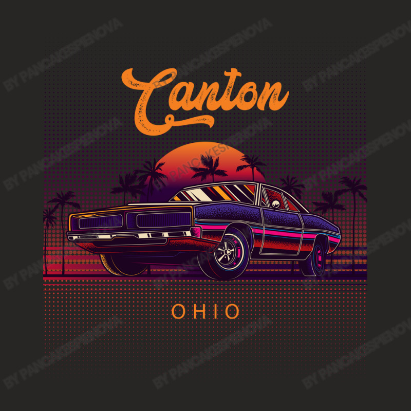 Canton Ohio Retro Vintage 80s 90s Muscle Cars Retrowave Aesthetic Ladies Fitted T-shirt | Artistshot