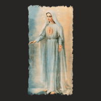 Our Lady Of Fatima Virgin Mary Catholic Painting Ladies Fitted T-shirt | Artistshot